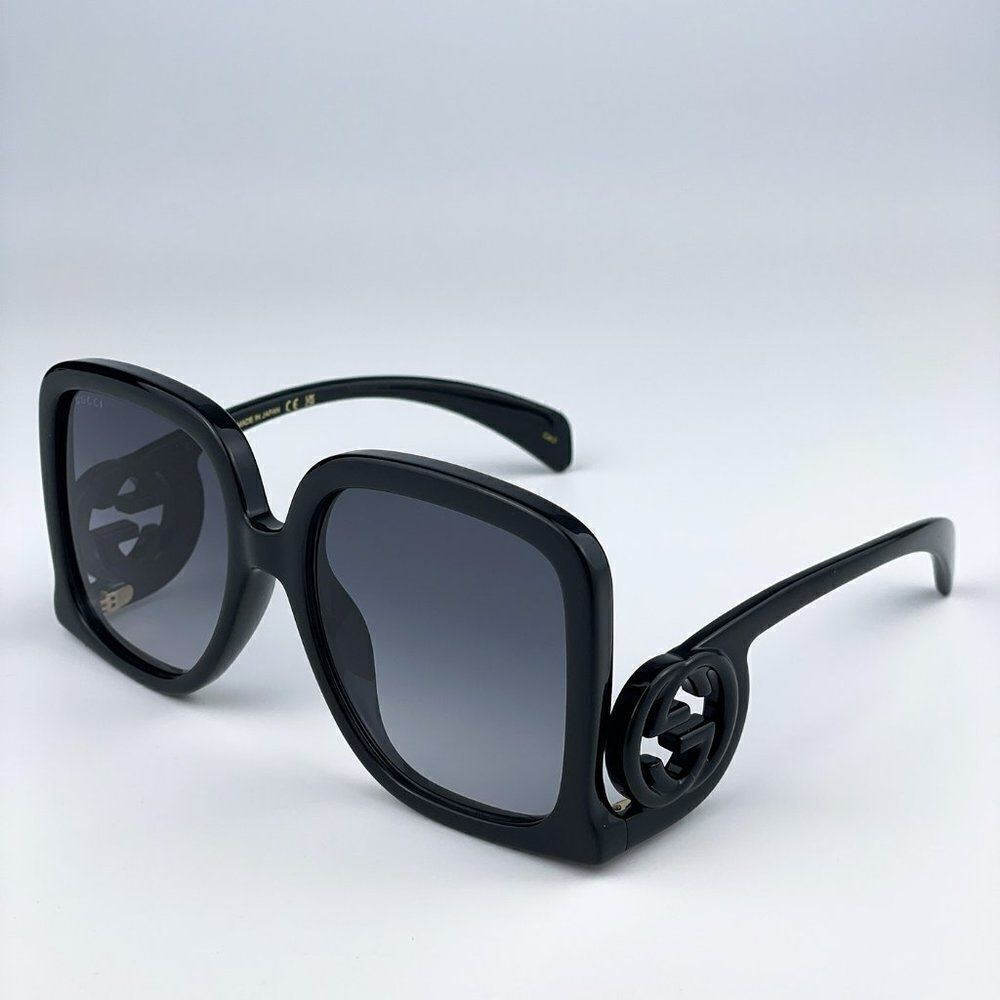 NEW Gucci GG1326S 001 Black Grey Gradient Oversized Square Women Sunglasses - Picture 8 of 12